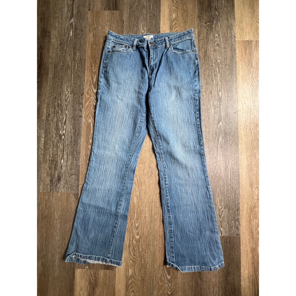 Cato Bootcut Jeans Women Size 12 Blue Mid Wash Embroidered Back Pockets